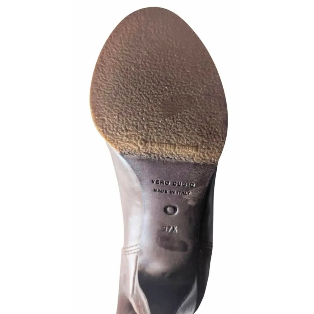 L'AUTRE CHOSE Slouchy Brown Leather Over The Knee Boot Size 37.5